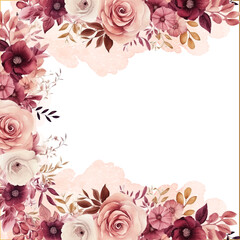 Pink and beige modern trendy vector design frame. Background fall boho template