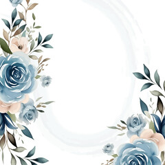 Fototapeta na wymiar White and blue modern trendy vector design frame. Background fall boho template