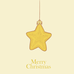 Christmas star, christmas card, christmas toys, christmas decorations, line art, celebration, holidays, december 25, illustration	