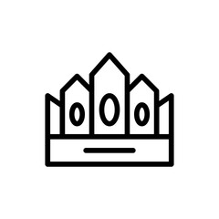 Crown jewelry icon with black outline style. luxury, kingdom, king, jewelry, crown, queen, royal. Vector Illustration