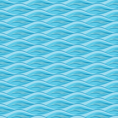 Fototapeta premium Japanese Ocean Wave Vector Seamless Pattern