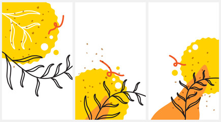 Abstract doodle art. Set of vector illustrations backgrounds