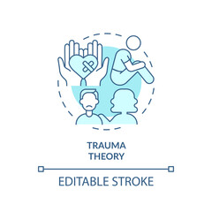 2D editable thin line icon trauma theory concept, monochromatic isolated vector, blue illustration representing codependent relationship.
