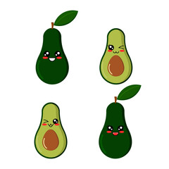 This is a kawaii avocado illustration, this illustration is suitable for businesses or food or drink companies made from avocado