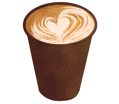 cup of coffee hot warm drink pumpkin spice latte fall winter illustration 