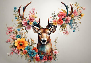 Forest Deer Mural Living Room, 
Deer Wall Art in Bedroom, 
Sofa Background with Forest Deer