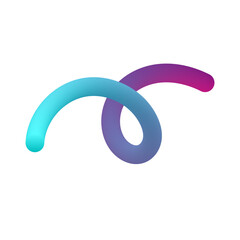 3D Gradient Squiggly Line Shape