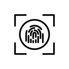 Fingerprint artificial intelligence icon with black outline style. finger, security, id, fingerprint, print, crime, isolated. Vector Illustration