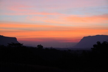 sunset in the mountains