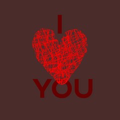 Beautiful inscription I love you, with a big heart, postcard, logo, sign, Valentine's day, print for wallpaper, gift wrapping, birthday, clothes, t-shirts, cups, holiday, decoration