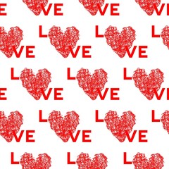 Seamless holiday pattern with hearts, Valentine's day, print for wallpaper, gift wrapping, birthday, fabric, wallpaper, bed linen, clothing, t-shirts, cups, holiday, decoration