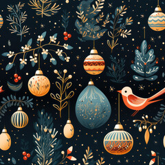 Christmas Seamless Pattern, Infinite Digital Paper, Generative AI
