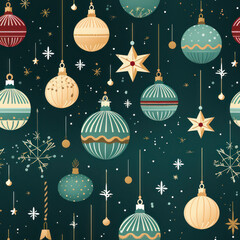 Christmas Seamless Pattern, Infinite Digital Paper, Generative AI