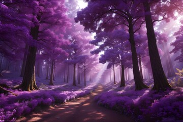 purple forest Generative AI