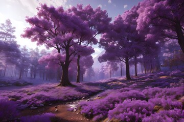 purple forest Generative AI