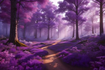 purple forest Generative AI