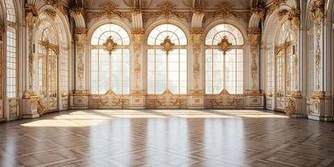 Papier Peint photo Vieil immeuble A classic extravagant European style palace room with gold decorations. wide format