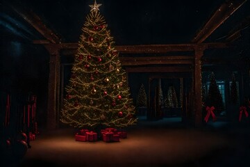 Fototapeta premium christmas Tree in night