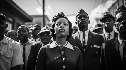 Black History month calling for civil rights for black people in America - obrazy, fototapety, plakaty