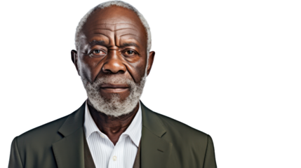 A black senior man in America, PNG File