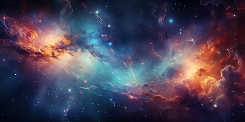 Deurstickers Heelal Galaxy cosmos abstract multicolored background