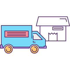 Home delivery icon logistic vector on white