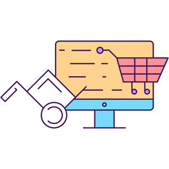 Goods online order, shopping and delivery icon