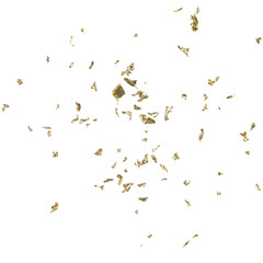Shiny Flakes of Gold Foil leaf isolated graphic design texture - element
