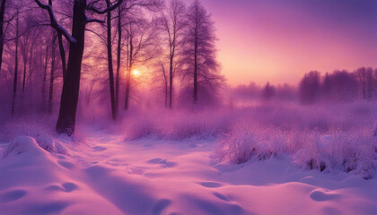  Beautiful Winter Landscape with Sunrise