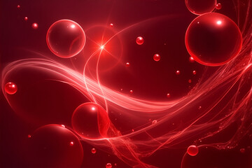 Fototapeta na wymiar Red bubbles abstract background