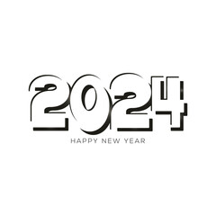 New Year logo. 2024 calendar design elements elegant contrast numbers layout. Happy new year 2024 logo design.