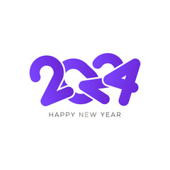 New Year logo. 2024 calendar design elements elegant contrast numbers layout. Happy new year 2024 logo design.