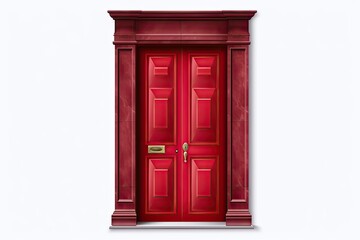  Red door on isolated background