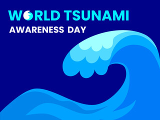 World Tsunami Awareness Day Banner Design. Vector Illustration Design