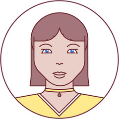 Woman avatar profile icon vector person head