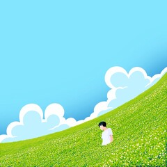 Mountain of flowers in summer