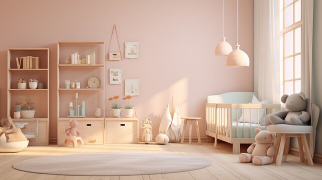 tranquil and well-organized baby room, ready to welcome its little resident