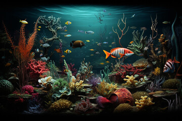 Sea life generative ai illustration