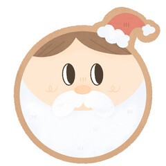 cute kawaii boy santa ginger bread happy smiley groovy retro watercolor illustration christmas xmas Clipart Collection for Charming Holiday