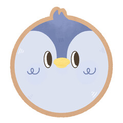 cute kawaii penguin ginger bread happy smiley groovy retro watercolor illustration christmas xmas Clipart Collection for Charming Holiday