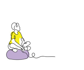 continuous line art vector of a sad and frustrated kid. Kids suffering from ADHD and Asperger's syndrome.