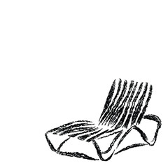 chair on white background. beach chair crayon art vector