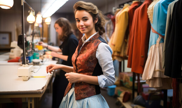 portrait of Costume Attendant, who Select, fit, and take care of costumes for cast members, and aid entertainers