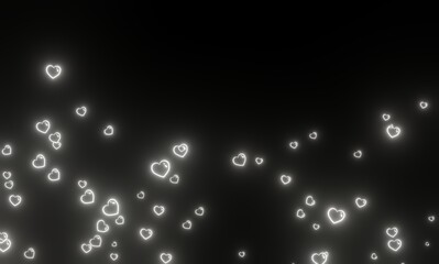 白色に発光する可愛いハート「3DCG」