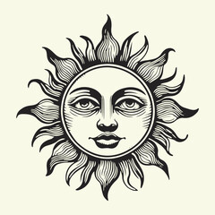 顔のある太陽アイコン