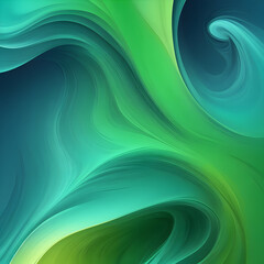 abstract colorful shapes and abstract colorful green wave