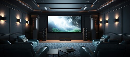 Flat screen tv included in home cinema system
