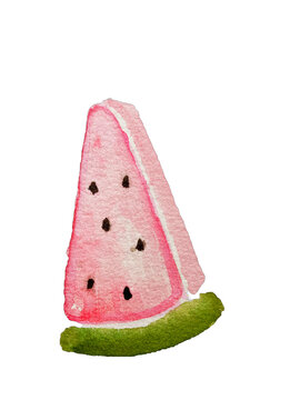watercolor watermelon isolated on white background
