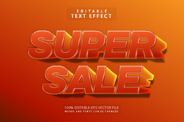 Super sale editable text effect 3 dimension emboss modern style