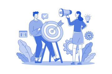 Marketing team setting business targe